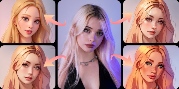 photo to cartoon example